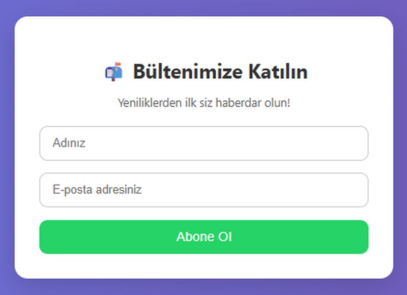 Ücretsiz E-posta Bülteni Kayıt Sistemi — Basit &amp; Güvenli!