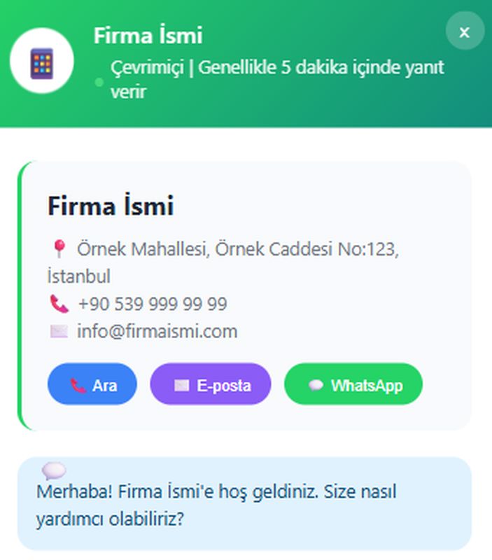 WhatsApp Tarzı Canlı Destek Widget’ı – Ücretsiz HTML Script