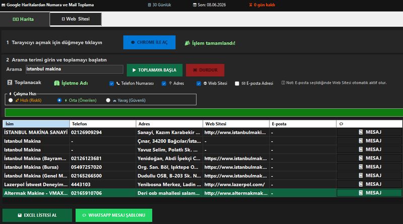 Google Harita Otomatik Veri Toplayıcı